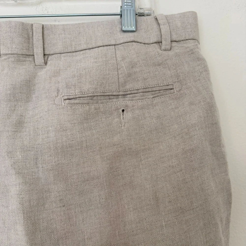 Murano Linen Pleated Pants Mens Beige Size 38 x 32 | RN58909